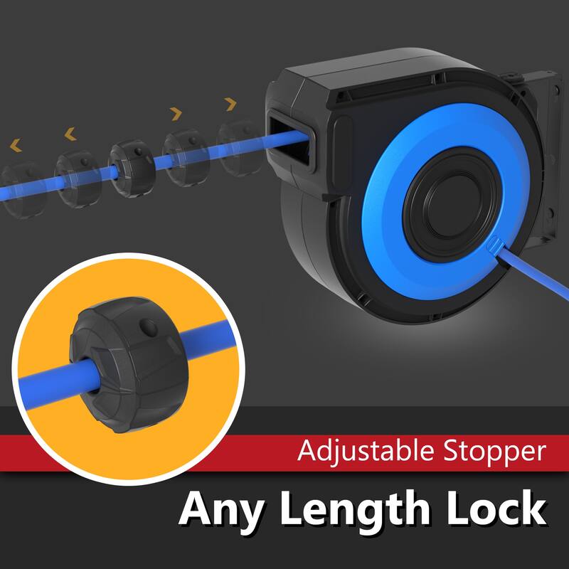 Commercial-Grade Steel Air Tool Hose Reel with Auto-Rewind – Heavy-Duty Tangle-Free Hose Management