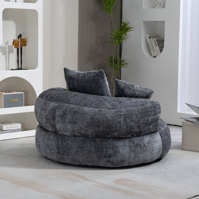 Oversized Chenille High Back Bean Bag Couch for Adults and Kids