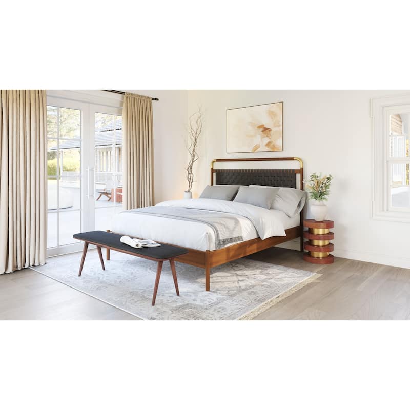 Kazwali Bench Black & Walnut