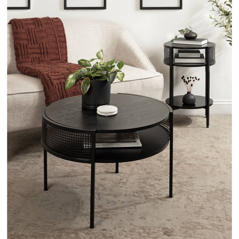 Kate and Laurel Urso Round Side Table Wood and Metal - 16x15x25