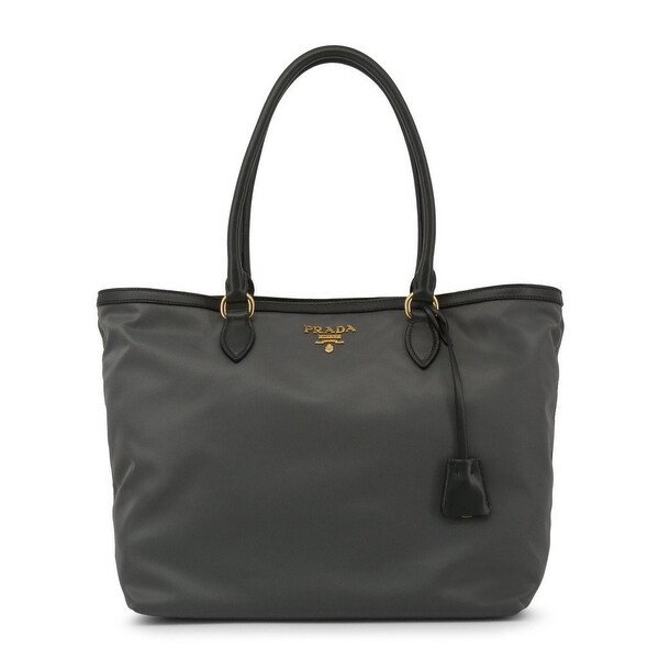 prada nylon tote bag with leather trim