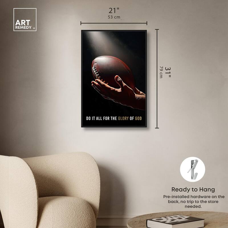 Glory of God Football Canvas by Art Remedy