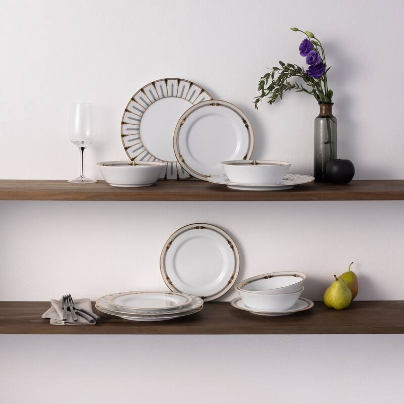 Empire Gold 12-Piece Dinnerware Set, Service For 4