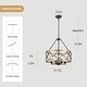 preview thumbnail 22 of 34, 4-Light Circle Hanging Candlestick Linear Foyer Chandelier Lighting Fixture for Dining Room Kitchen Island