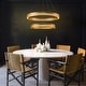 preview thumbnail 5 of 3, OB-2 Light 32'' Wide Round Antique Gold Modern Double Ring LED Chandelier For Dining Room