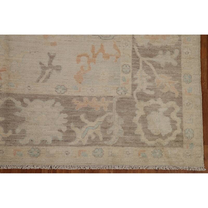 Vegetable Dye Oushak Turkish Area Rug Hand-knotted Wool Carpet - 8'4"x 9'11"