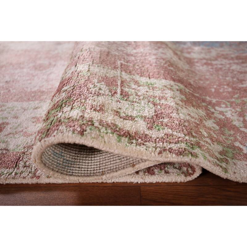 All-Over Abstract Indian Runner Rug Handmade Wool Carpet - 2'8"x 9'9"