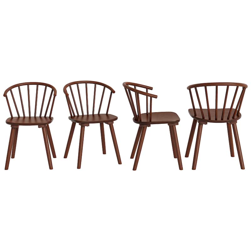 Set of 2/4/6 Wooden Dining Chairs with Spindle Backrest for Kitchen Island