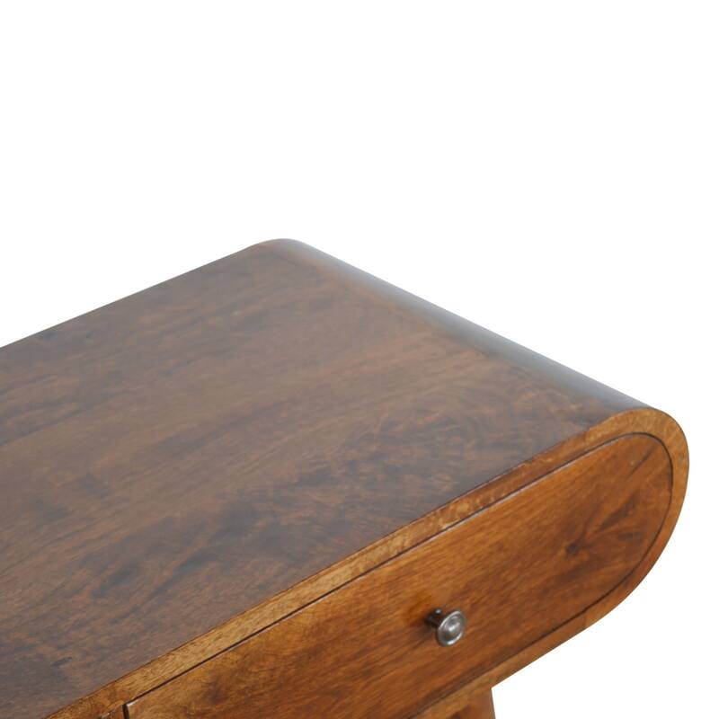 Modern Style Console Table Wood Table Top,Leisure Coffee Table With Storage Space - Brown - Wood