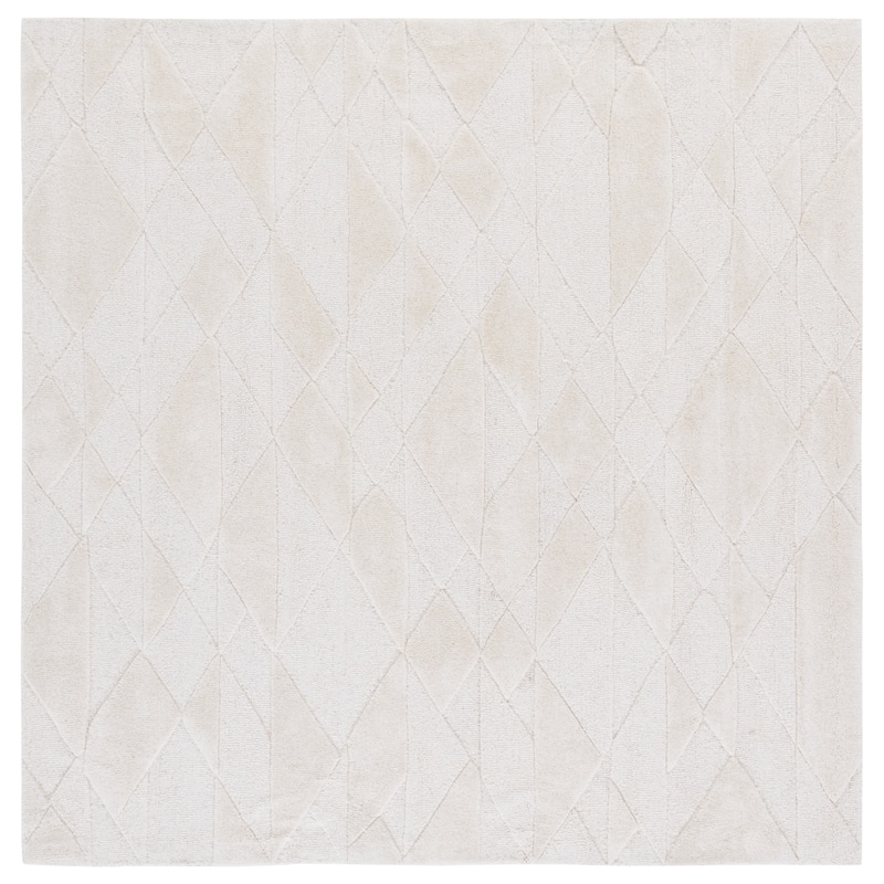 SAFAVIEH Handmade Rodeo Drive Tayla Mid-Century Modern Wool Rug - 6' Square - Ivory