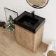 preview thumbnail 38 of 42, ARTCHIRLY 24/30 Inch Bathroom Vanity with Sink, Freestanding Bathroom Vanity with Soft Close Door and Adjustable Shelf 24''W - Imitative Oak with Black Basin