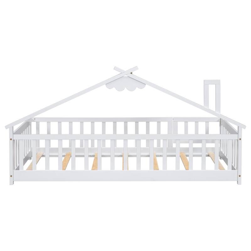 WM Twin House-Shaped Bedside Floor Bed