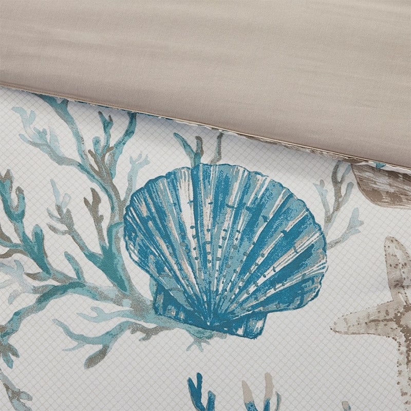 7 Piece Cotton Sateen Comforter Set Coral