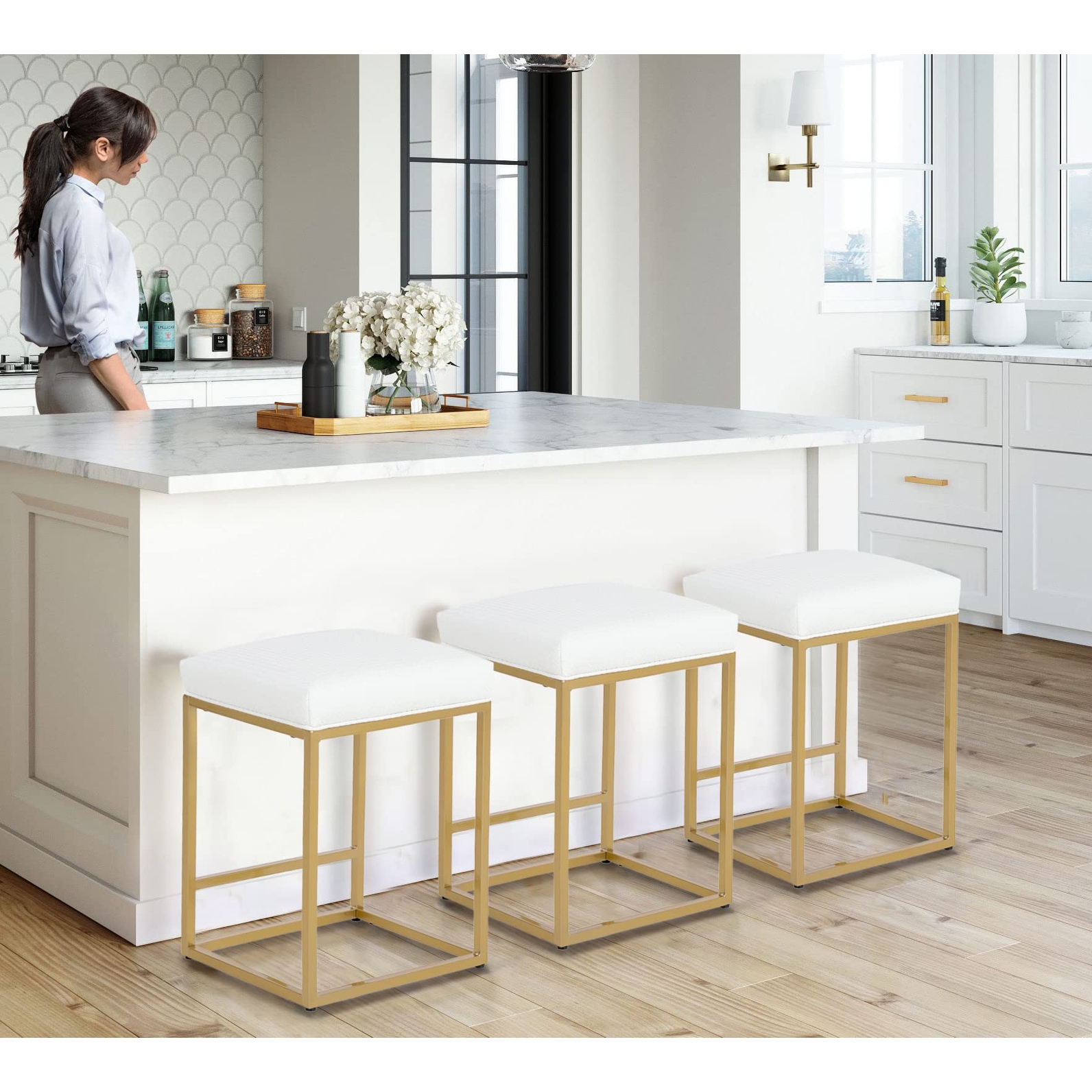 Backless bar stools set of 2025 3