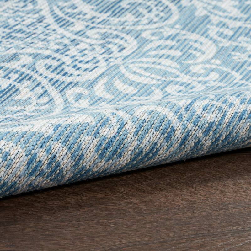 Waverly Machine Washable Botanical Damask Area Rug