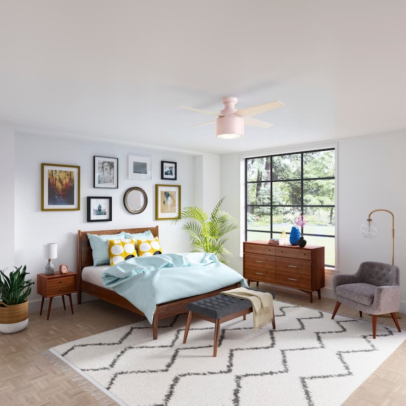 Hunter 52" Cranbrook Ceiling Fan with LED Light Kit and Remote - Mid-Century Modern, Low-Profile
