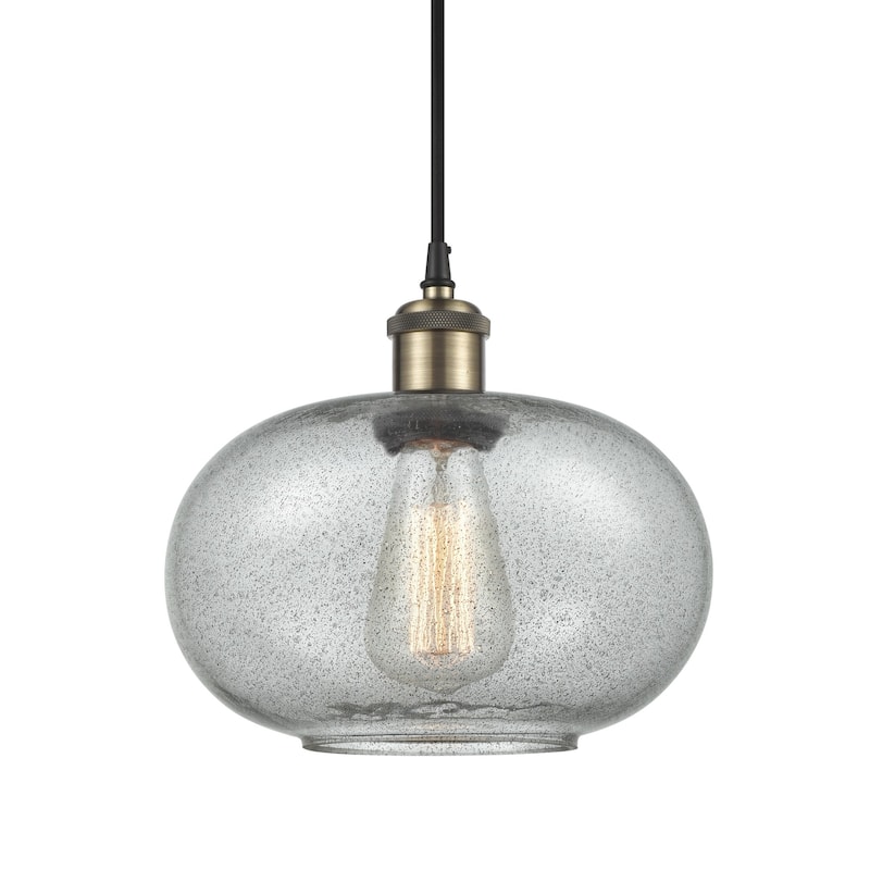 Innovations Lighting 516-1P-11-10 Gorham Pendant Gorham 10" Wide Mini - Charcoal / Black Antique Brass