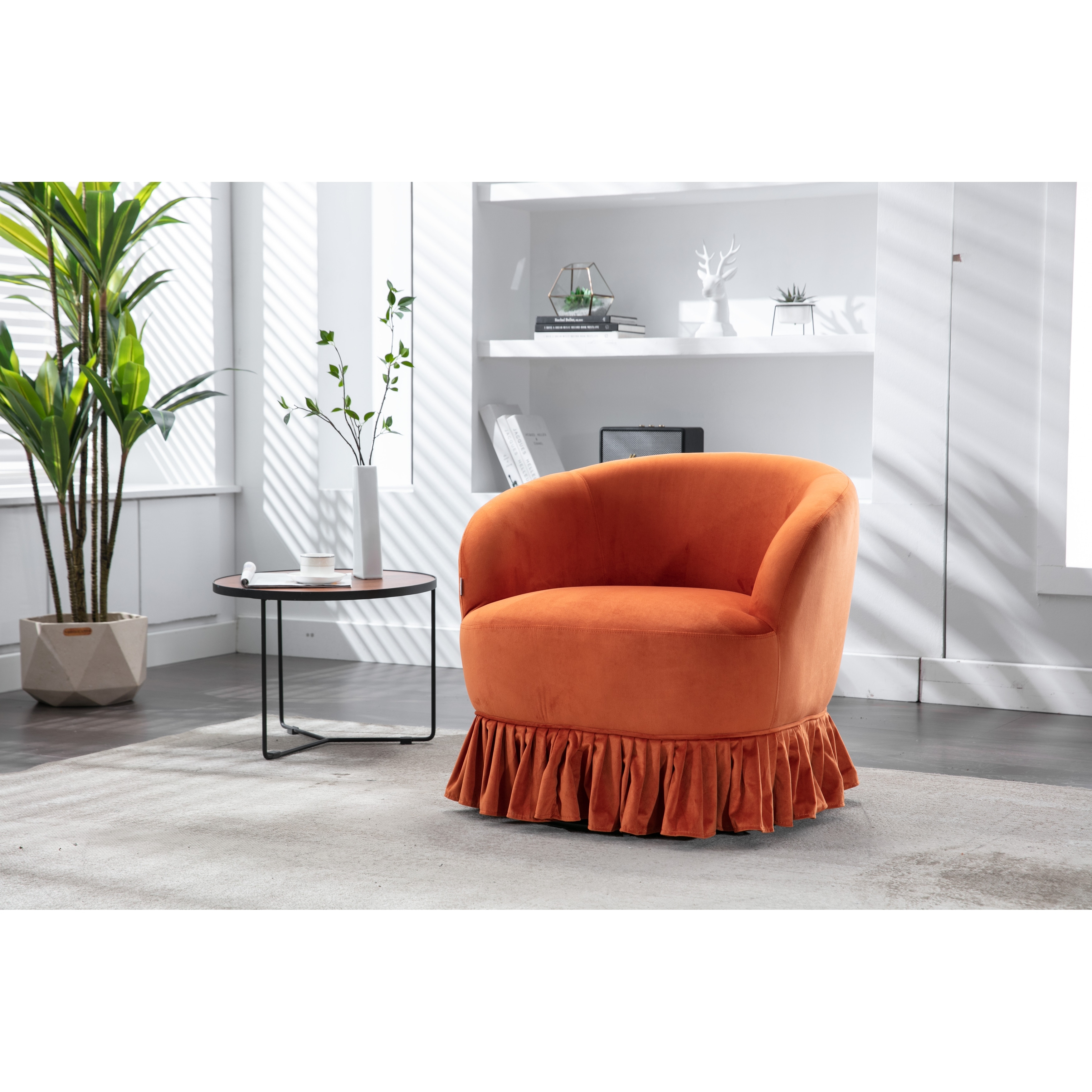Orange swivel barrel chair best sale