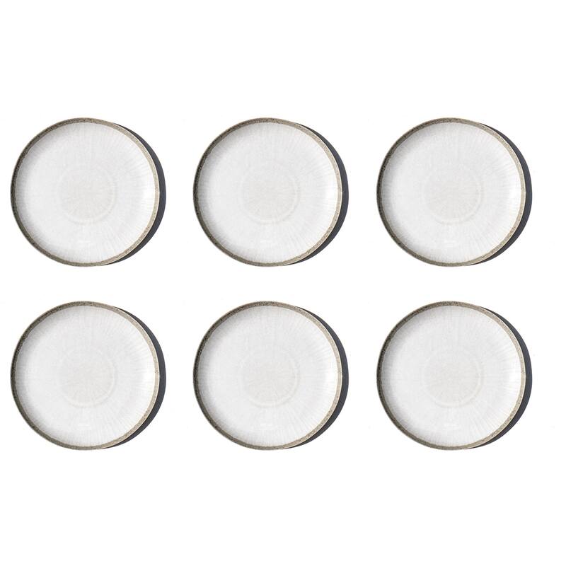 Abode Homewares Coastal Reactive NewWave Melamine Dinner Plate - White - 10.5" - Set of 6 - White