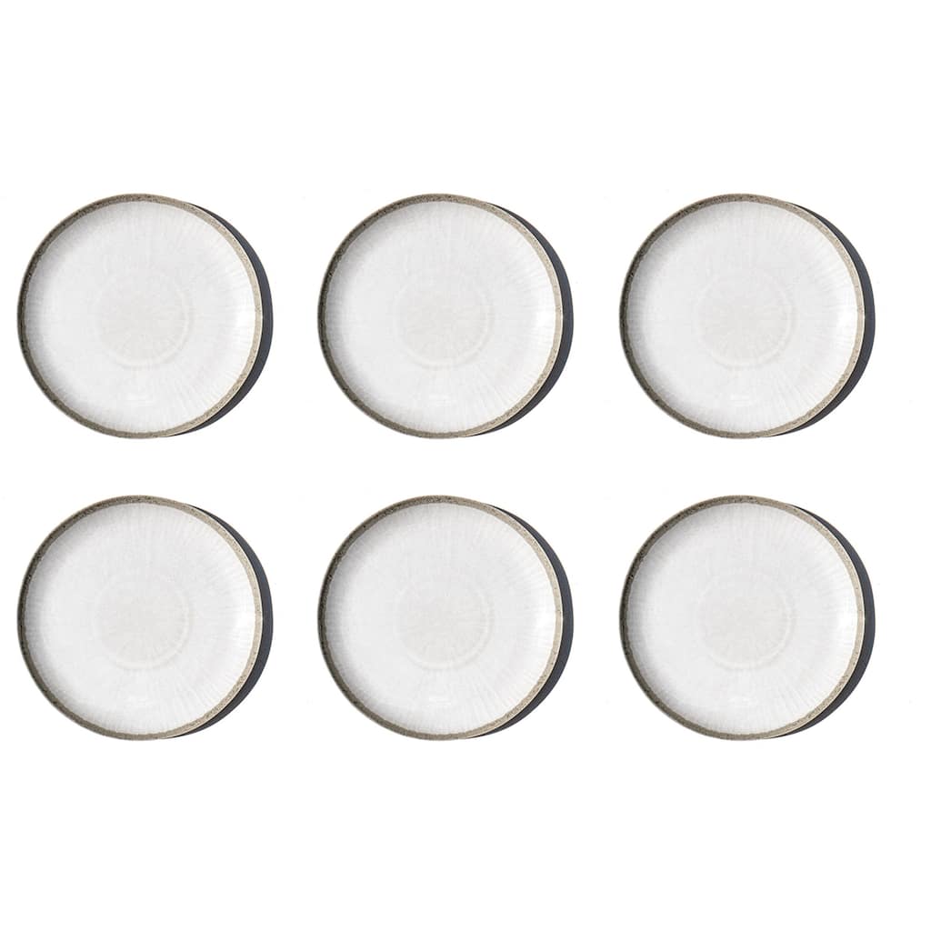 Abode Homewares Coastal Reactive NewWave Melamine Dinner Plate - White - 10.5" - Set of 6