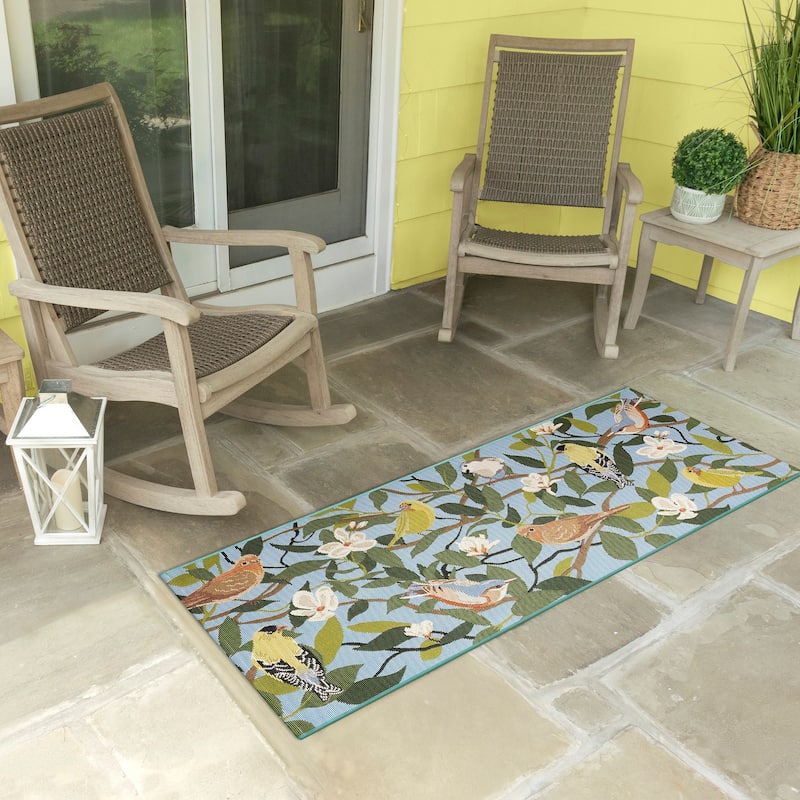 Liora Manne Esencia Floral Finches Indoor/Outdoor Mat