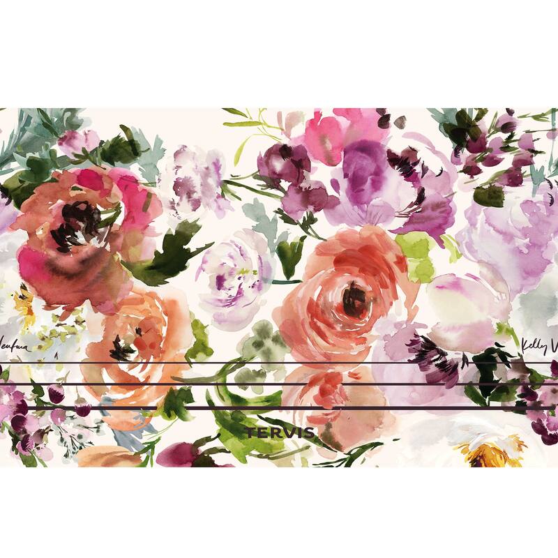 Tervis Traveler Kelly Ventura Floral Collection Triple Walled Insulated Travel Tumbler, Heather Rose