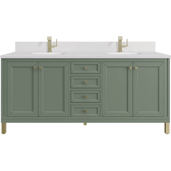 slide 2 of 11, James Martin Vanities 503-V72-1WZ Chicago 72" Free Standing Double Smokey Celadon