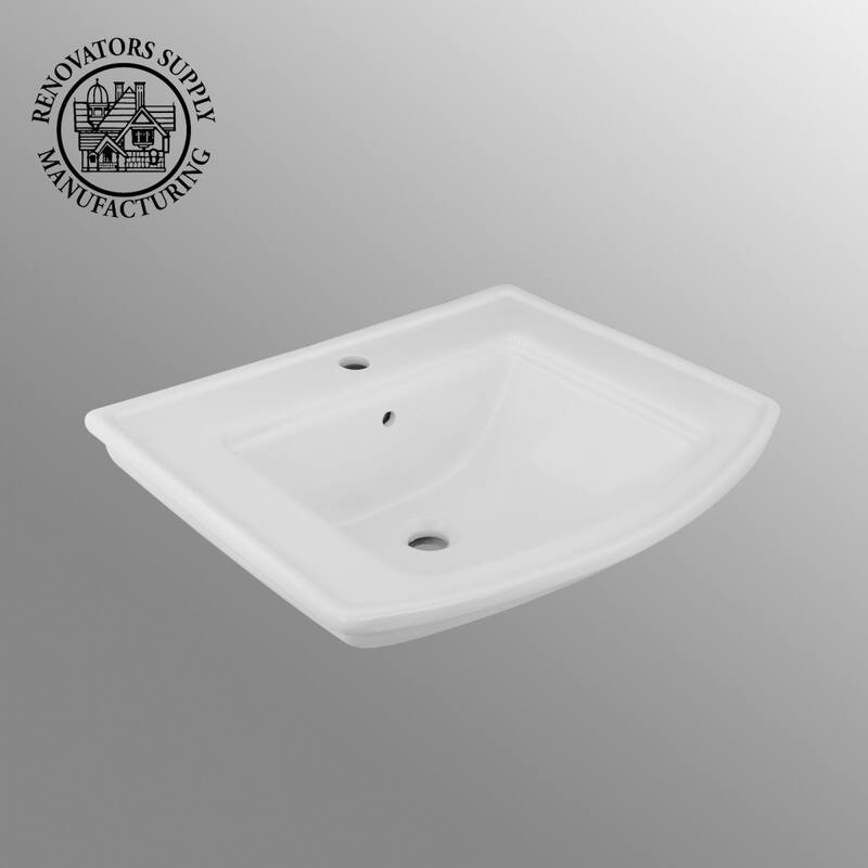 Lowe White Ceramic Wall Mount Sink with Overflow and Single Faucet Hole