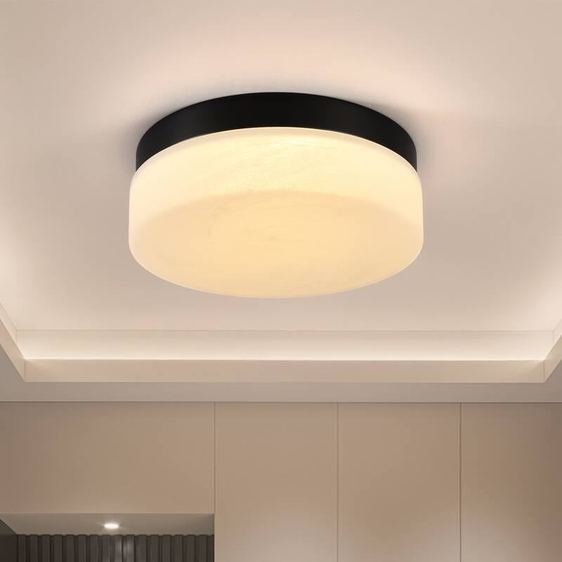 12 Inch LED Ceiling Light, 24W Flush Mount Ceiling Light,Round Low Profile Ceiling Lights for Bedroom, Living Room - Black