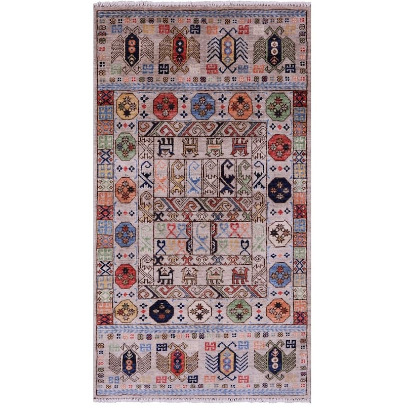 Golden Nile Turkmen Ersari Hand Knotted Wool Rug - 2' 11" X 5' 3"