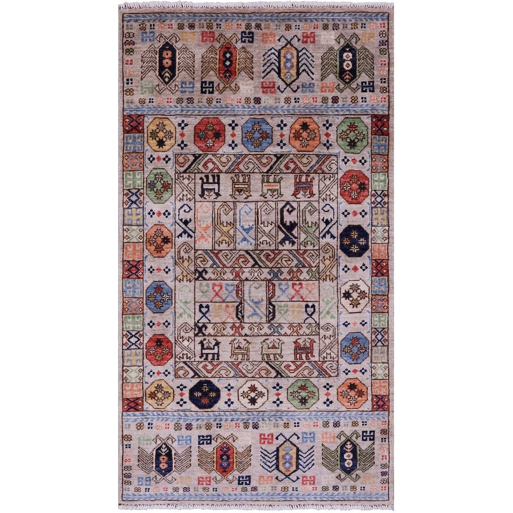 Golden Nile Turkmen Ersari Hand Knotted Wool Rug - 2' 11" X 5' 3"