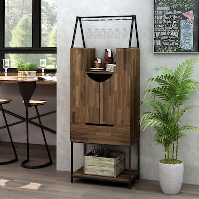 Marcus Contemporary Metal Multi-storage Wine Cabinet by Furniture of America