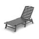 POLYWOOD Nautical Outdoor Stackable Chaise Lounge - Slate Grey