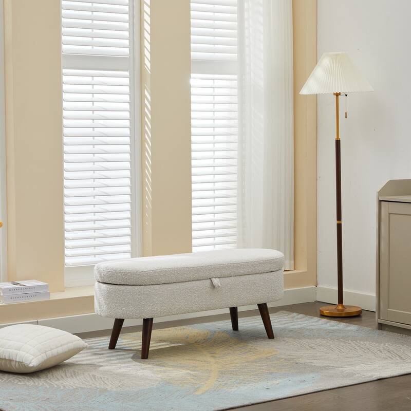 Basics Upholstered Storage Ottoman and Entryway Bench