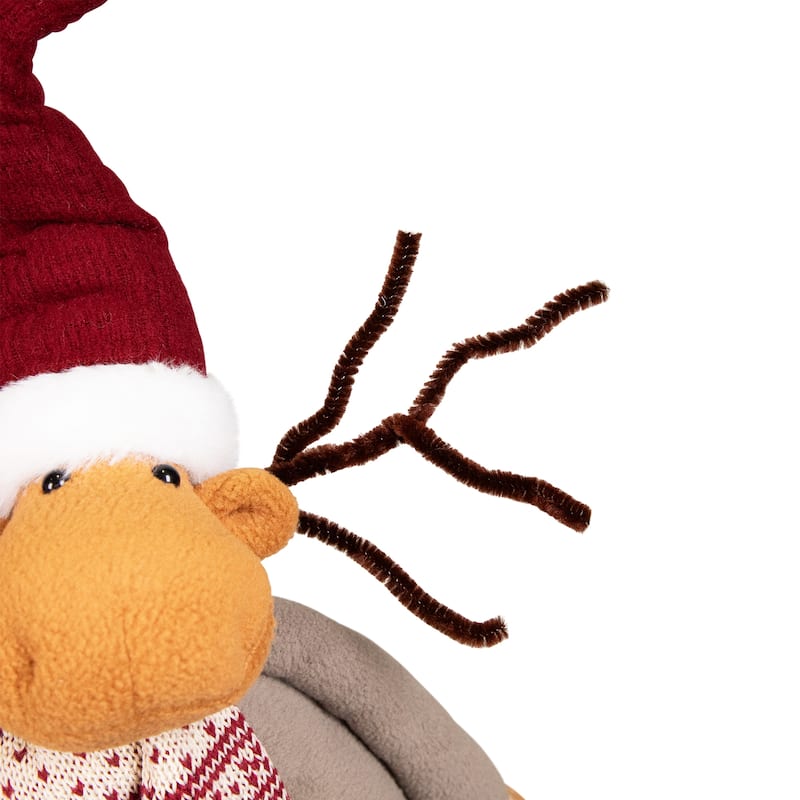 Plush Moose Merry Christmas Decoration - 24"