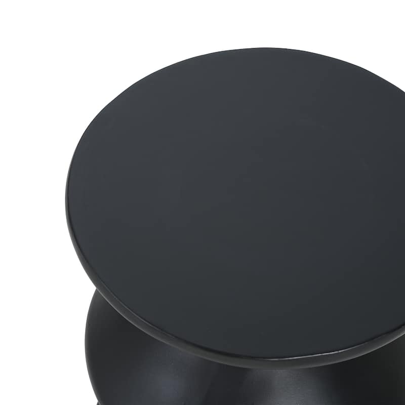 Christopher Knight Home - 13.75'' Modern 3-Layer Sculptural Wave MGO Concrete Accent Side Table, Matte Finish - Black