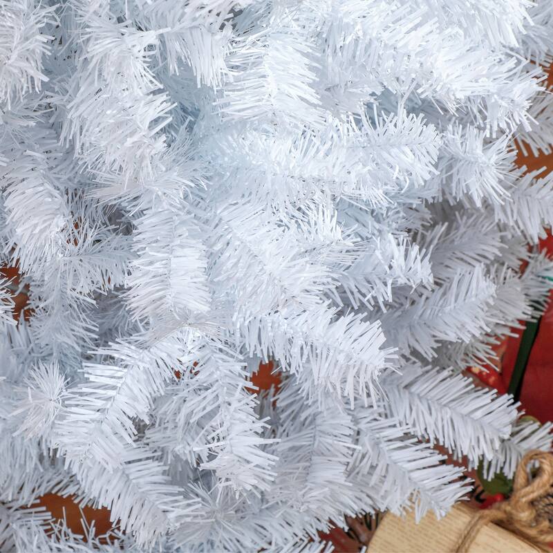7FT Tall Unlit Slim Pencil Fir Artificial Christmas Tree with Realistic Branches and Steel Base