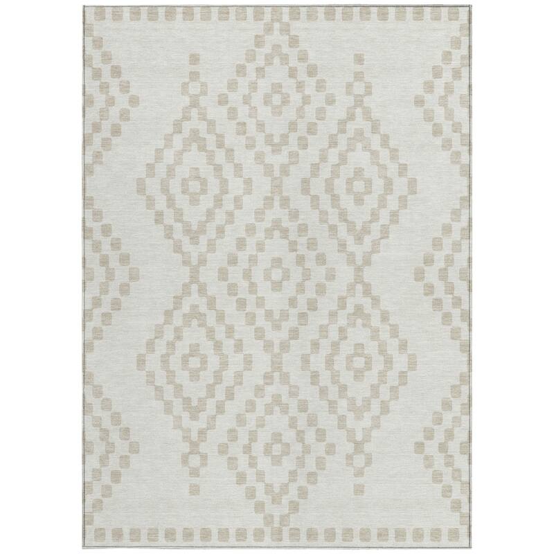 HomeRoots Geometric Transitional Rectangle Outdoor Rug