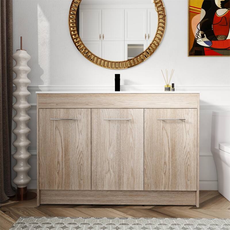 Bathroom Vanity With Sink In 30 Inch, Freestanding Bathroom Vanity With Soft Close Door