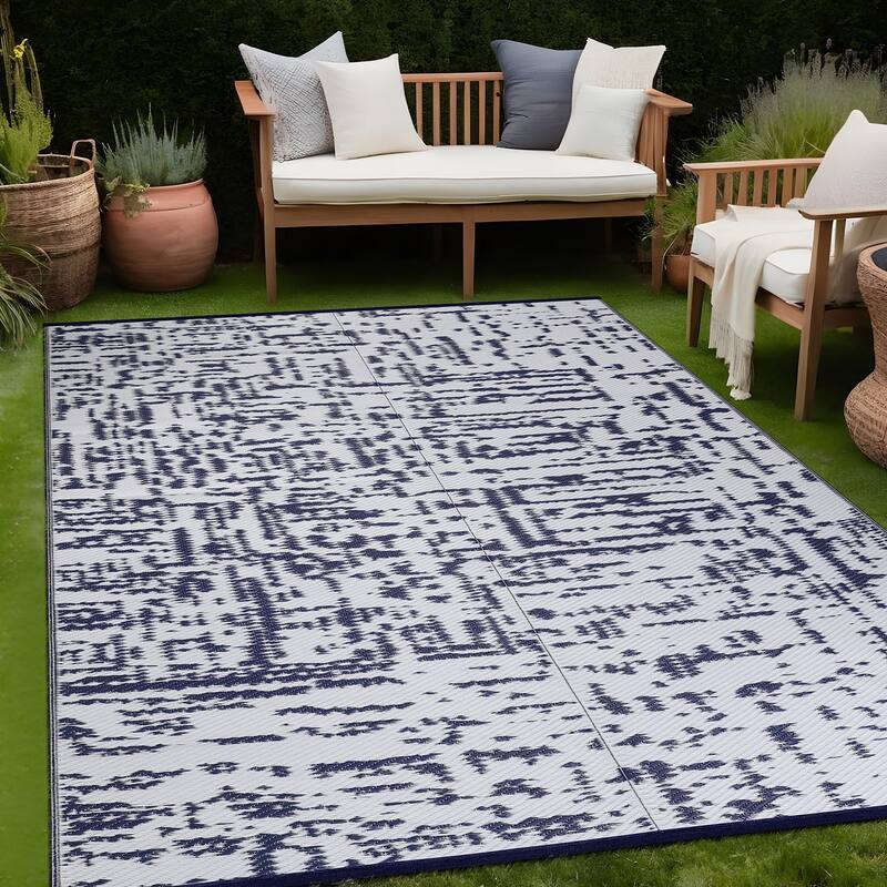 Beverly Rug Reversible Mats Plastic Outdoor Rug for Camping, Patio, Backyard, RV, Picnic, Deck