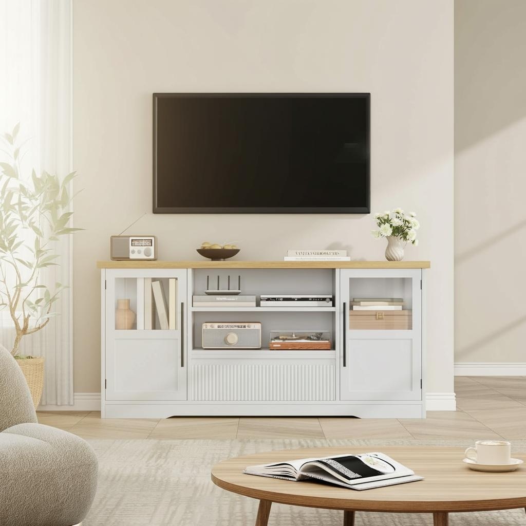 63 Inch Wooden Entertainment Center, up to 72"