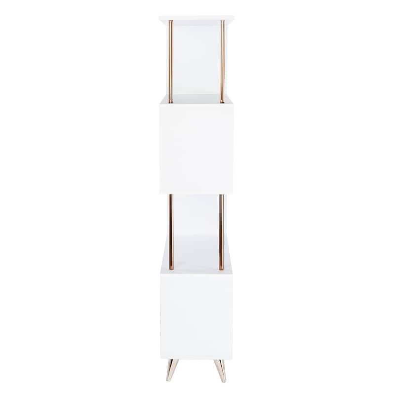 SEI Furniture Brinton 5-Shelf Etagere Bookcase with Gold Accents