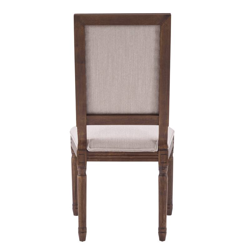 Christopher Knight Home - French Country Dining Chairs Set with Upholstered Backrest & Upholstered Seats with Fluted Legs