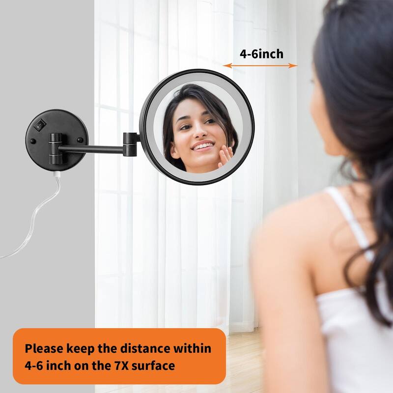 8" Makeup Mirror with LED Light 1x/7x Magnification - 8''