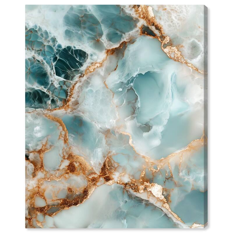 Teal Marble Majesty Canvas by Art Remedy, Gallery Wrapped - 20" x 24"