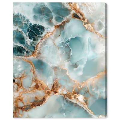 Teal Marble Majesty Canvas by Art Remedy, Gallery Wrapped