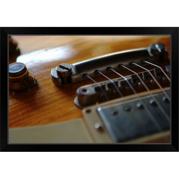 "Detail of electric guitar at Nantwich Jaz" Black Framed Print