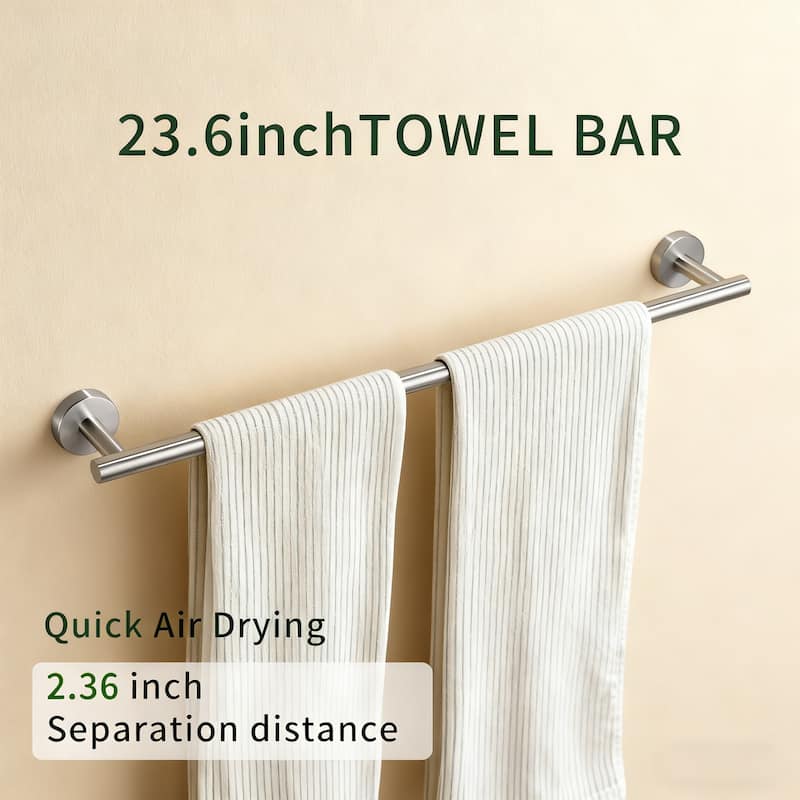 Topcraft Wall Mounted Stainless Steel Bathroom 8 Piece Hardware Set