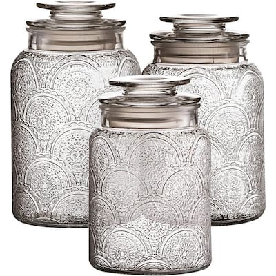 Canister Set 3-Piece Glass Jars
