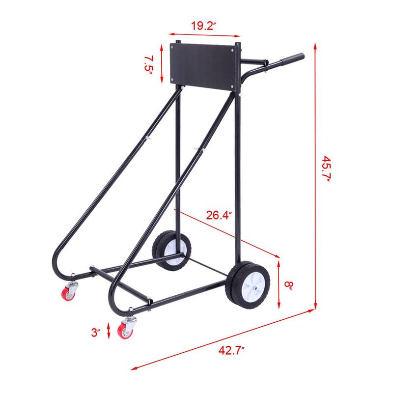 Heavy Duty Outboard Motor Carrier, Engine Stand Cart Dolly Storage